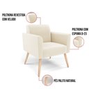 Ver imagem 3 de Poltrona Sala Decorativa Marisa Pé Palito Natural Veludo D03 - D’Rossi