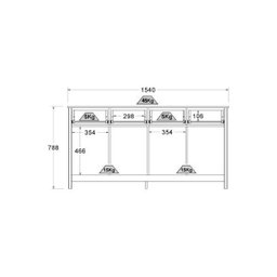 Aparador Buffet Ditália 4 Portas 4 Gavetas R-626 Branco - 5