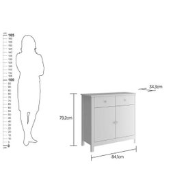 Aparador Buffet Ditália 2 Portas 2 Gavetas R-603 Branco - 4 Aparador Buffet Ditália 2 Portas 2 Gavetas R-603 Branco - 4