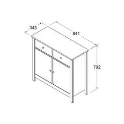 Aparador Buffet Ditália 2 Portas 2 Gavetas R-603 Branco - 3 Aparador Buffet Ditália 2 Portas 2 Gavetas R-603 Branco - 3