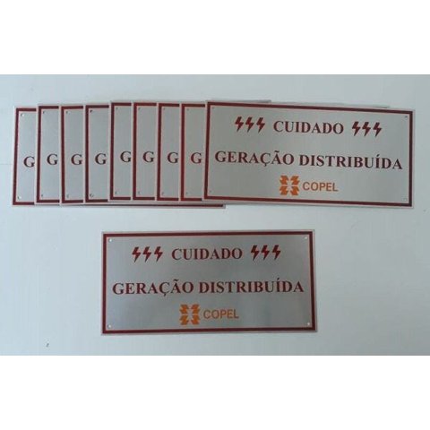 Placa Cuidado - Geração Distribuída - Padrão Copel com 10Un