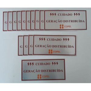 Placa Cuidado - Geração Distribuída - Padrão Copel com 15Un