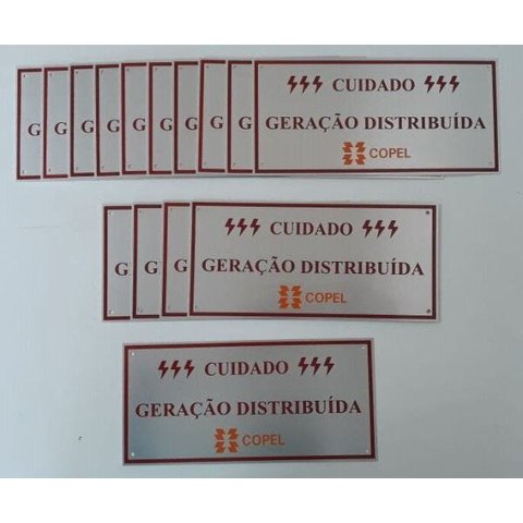 Placa Cuidado - Geração Distribuída - Padrão Copel com 15Un