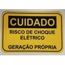 Ver imagem 2 de Placa Cuidado Risco de Choque Elétrico Geração Própria Light - Tam 15x10 PVC com 10Un