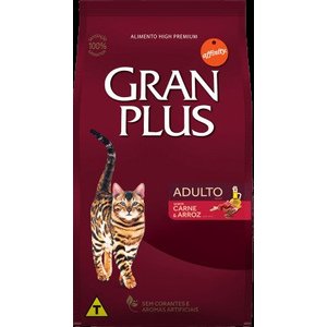 RAÇÃO GRAN PLUS CARNE E ARROZ PARA GATO ADULTO - 3 kg