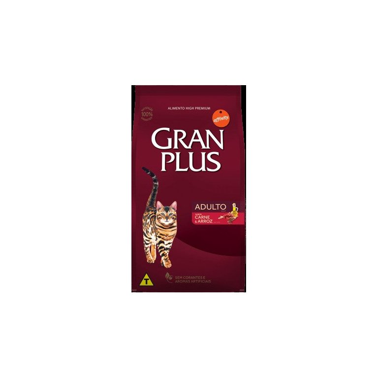 RAÇÃO GRAN PLUS CARNE E ARROZ PARA GATO ADULTO - 3 kg