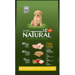 RAÇÃO GUABI NATURAL FRANGO E ARROZ INTEGRAL PARA CÃES FILHOTE GRANDE E GIGANTE - 20kg - 1