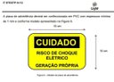 Ver imagem 3 de Placa Cuidado Risco de Choque Elétrico Geração Própria Light - Tam 15x10 PVC com 5Un