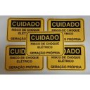 Ver imagem 1 de Placa Cuidado Risco de Choque Elétrico Geração Própria Light - Tam 15x10 PVC com 5Un