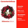 Guirlanda de Natal Porta com Laço Vermelho 50x50cm - Casambiente NATAL153-V - 3