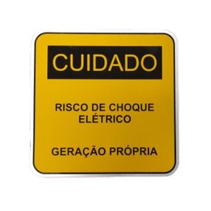 Placa Cuidado - Geração Própria - Padrão CPFL Tam 13x13 CA 10un