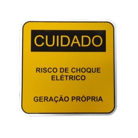 Placa Cuidado - Geração Própria - Padrão Cpfl Tam 13x13 Ca 20Un