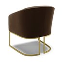 Ver imagem 5 de Kit 02 Poltronas Stella Suede Marrom Base Industrial Dourada - D’Rossi