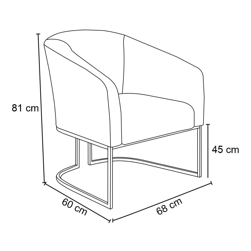 Kit 02 Poltronas Stella Suede Marrom Base Industrial Dourada - D'Rossi DRossi - 7