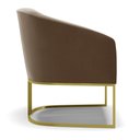 Ver imagem 4 de Kit 02 Poltronas Stella Suede Marrom Base Industrial Dourada - D’Rossi