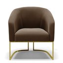 Ver imagem 3 de Kit 02 Poltronas Stella Suede Marrom Base Industrial Dourada - D’Rossi