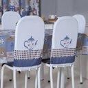Ver imagem 2 de Kit 12 Capas de Cadeira + Toalha de Mesa + Cortina Sala de Jantar Cozinha Dos Sonhos Completa Estamp