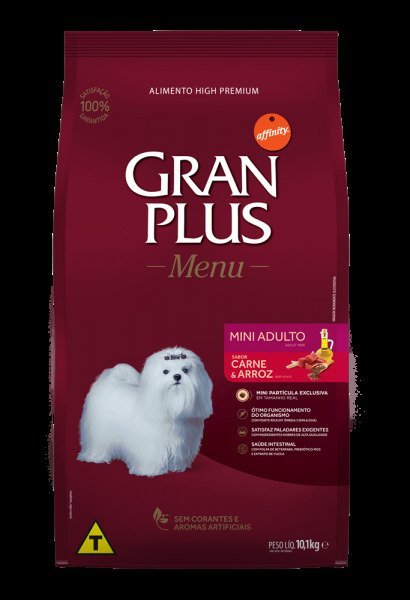 Ração Gran Plus Carne/Arroz Cães Mini Adulto - 3kg