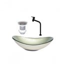 Ver imagem 1 de Cuba de Vidro Oval 47cm Champanhe + Valvula + Torneira Preta