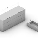 Ver imagem 3 de Cômoda para Quarto 6 Gavetas 150cm Madri Branco