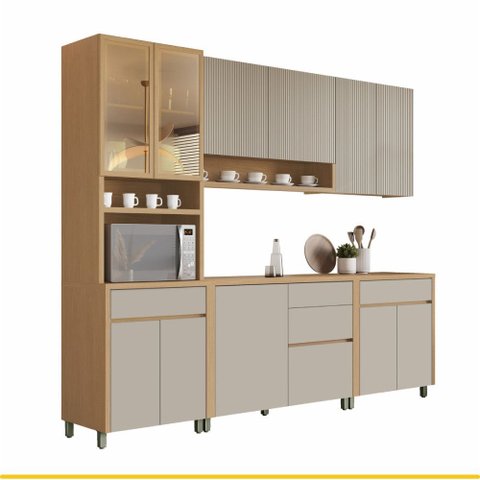 Cozinha 5 Peças 11 Portas 5 Gavetas Nesher Luna 270 Cm 100 Mdf