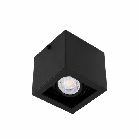 Plafon Spot Sobrepor Box 1 Facho Preto P/ Mr16 Starlumen St2944