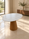 Ver imagem 2 de Mesa de Jantar Orgânica Prune Mármore Espirito Santo 140x124cm Cone Freijó