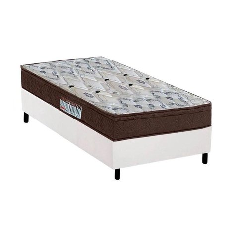Cama Base Solteiro Branco Colchão Iso 150 D45 - Ortobom