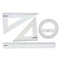 Ver imagem 2 de Kit Geométrico Régua Transferidor Esquadros Compasso Rosa