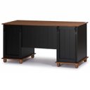Ver imagem 1 de Escrivaninha Linz 7 Gavetas 80 X 176 X 50 Cm (a X L X P) Cor Preto - Imbuia Glazer