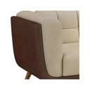 Ver imagem 7 de Sofá 2 Lugares 180cm Retrô Pés Madeira Luxo Premium Estofado Bouclê Off-white e Corino Sala Recepção