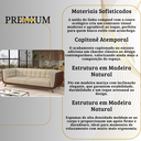 Ver imagem 5 de Sofá 2 Lugares 180cm Retrô Pés Madeira Luxo Premium Estofado Bouclê Off-white e Corino Sala Recepção