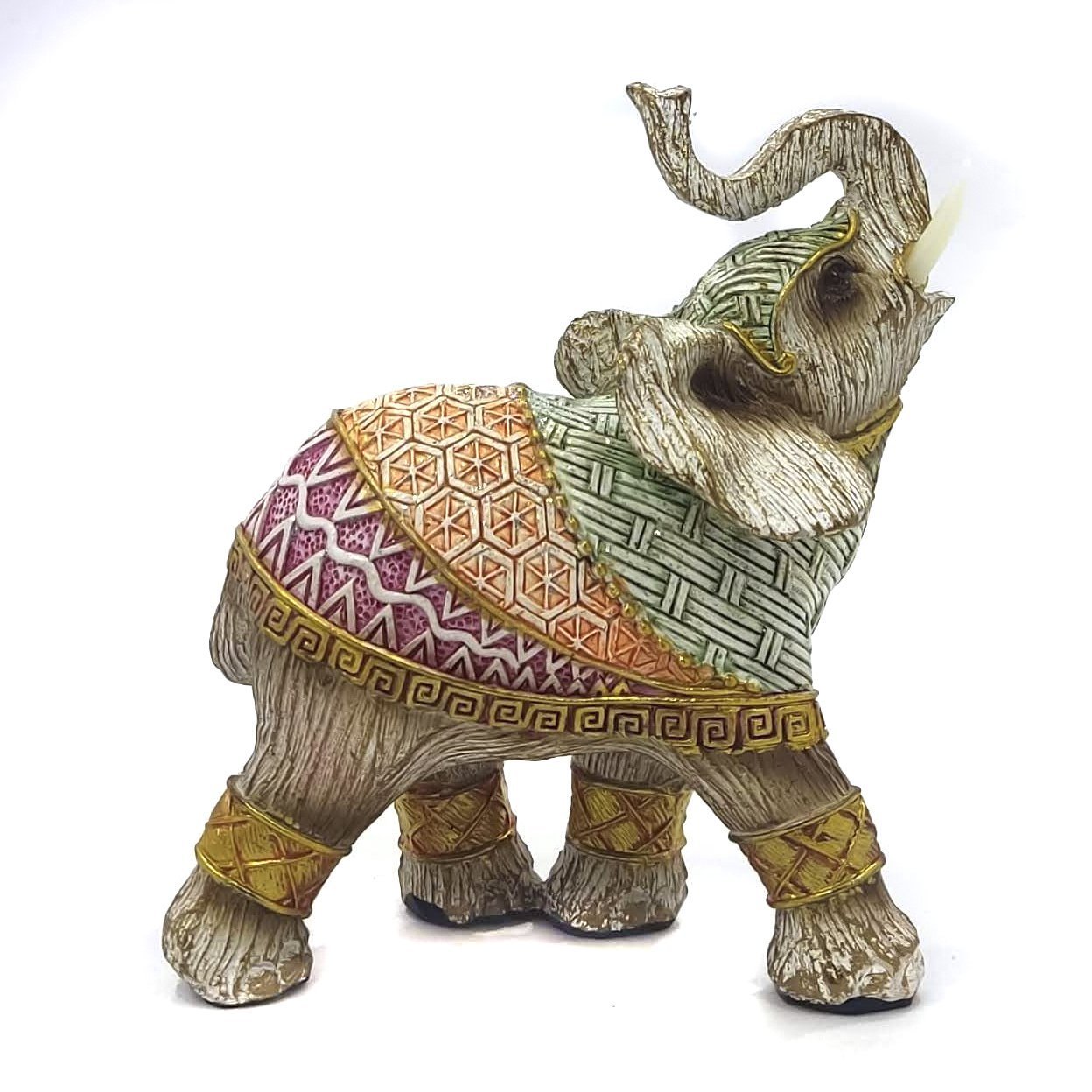 Elefante Decorativo Em Resina Indiano Sabedoria Sorte R200 - 5