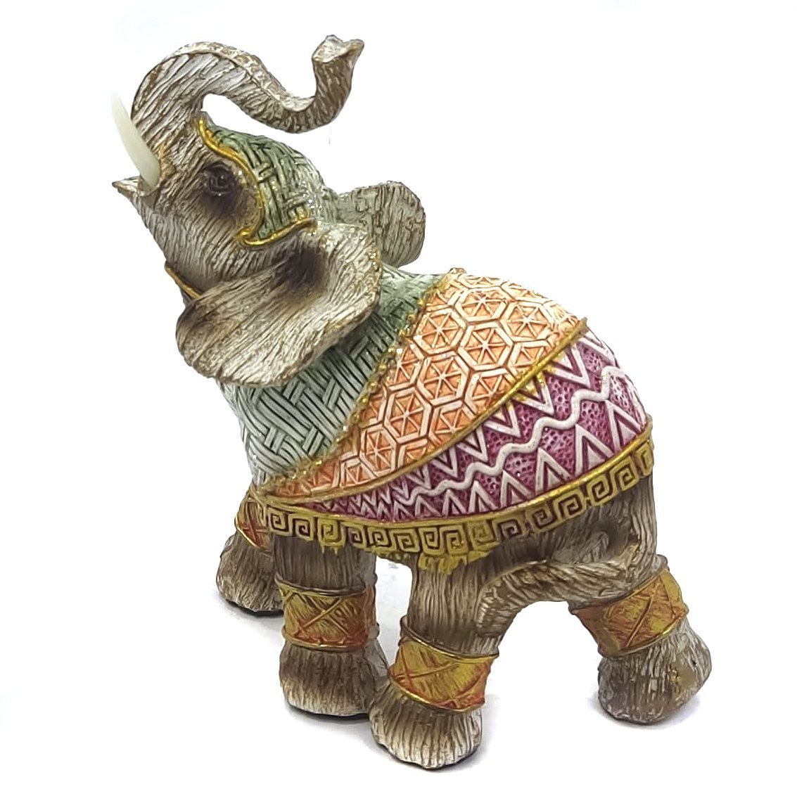 Elefante Decorativo Em Resina Indiano Sabedoria Sorte R200 - 3