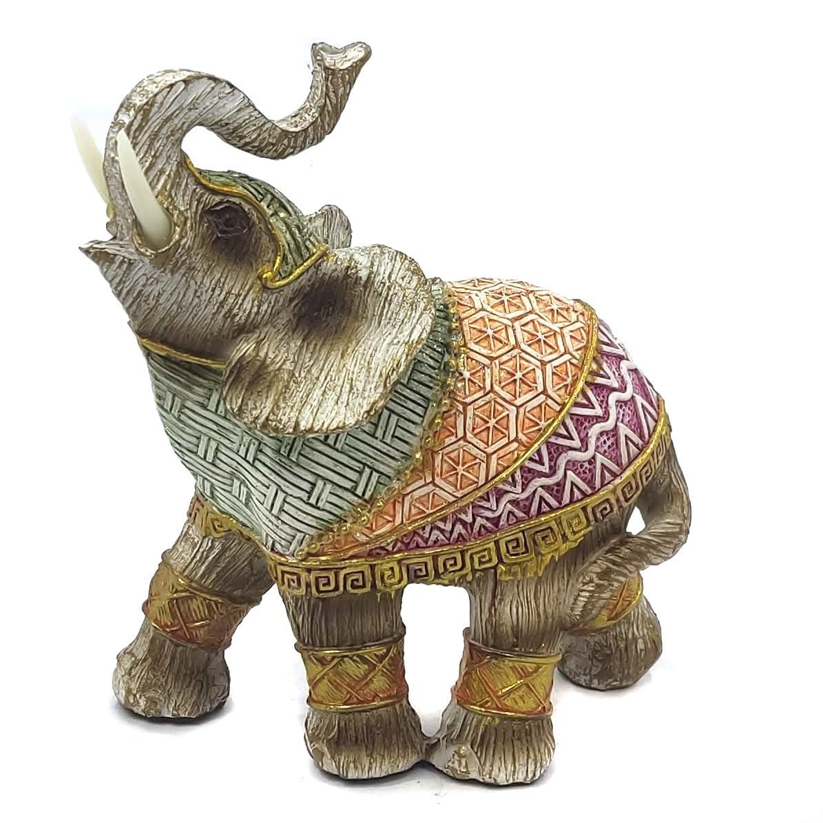 Elefante Decorativo Em Resina Indiano Sabedoria Sorte R200