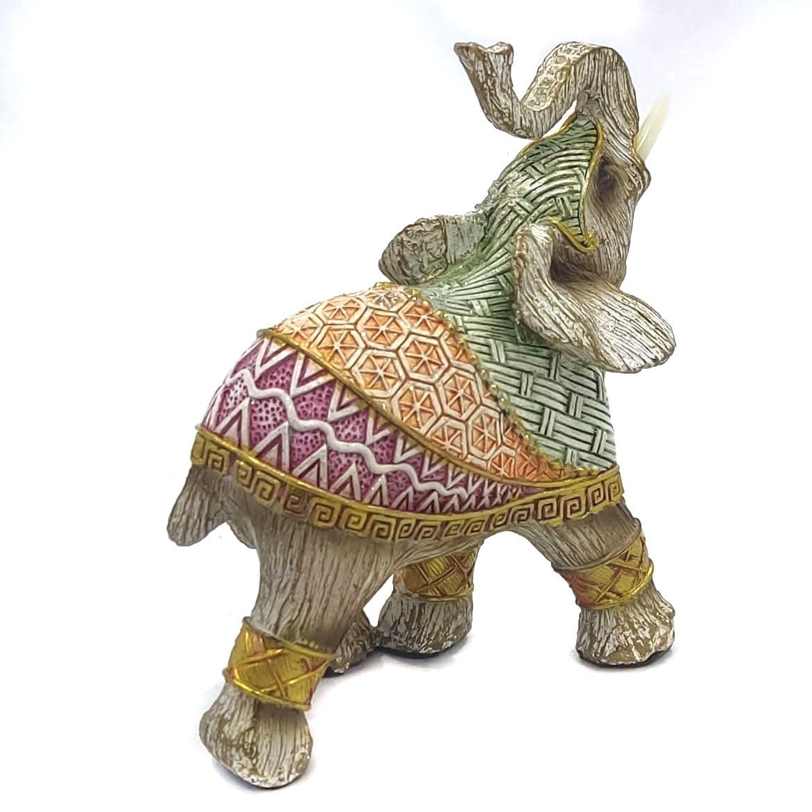 Elefante Decorativo Em Resina Indiano Sabedoria Sorte R200 - 4