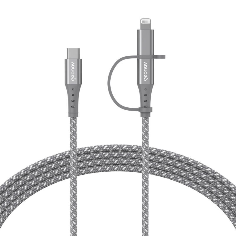 Cabo 2 In 1 Usb-c+ Lightninig + Geonav 1,5 M