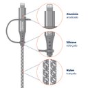Ver imagem 3 de Cabo 2 In 1 Usb-c+ Lightninig + Geonav 1,5 M