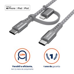 Cabo 2 In 1 Usb-c+ Lightninig + Geonav 1,5 M - 4