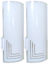 Ver imagem 1 de Kit 2 Arandela Calha de Parede com Vidro Pintado:fosco Borda/branco/110/220
