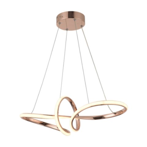 Lustre Pendente Led 35w Moderno Rosé 3 Temperaturas de Cor