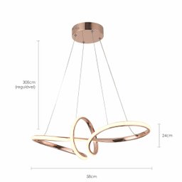 Lustre Pendente Led 35w Moderno Rosé 3 Temperaturas de Cor - 9