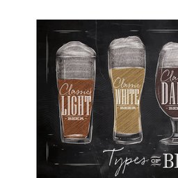 Tábua de Corte Retangular Beer Types em Vidro - 20x30cm - 3