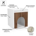 Ver imagem 3 de Mesa de Cabeceira Casinha Pet Cachorro com Almofada Agnes Branco/noronha