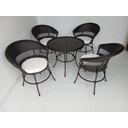 Ver imagem 1 de Conjunto Mesa e Cadeiras Hotel em Fibra Sintética para Jardins Varandas Área Externa Interna Sacadas