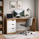 Ver imagem 1 de Escrivaninha Home Office 3 Gavetas 163cm Porto Politorno Móveis