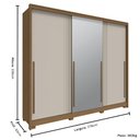 Ver imagem 3 de Guarda Roupa Casal 3 Portas de Correr Espelho New Guarapari - Jequitibá/offwhite