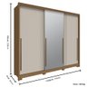 Guarda Roupa Casal 3 Portas de Correr Espelho New Guarapari - Jequitibá/offwhite - 3