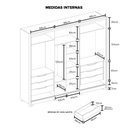 Ver imagem 4 de Guarda Roupa Casal 3 Portas de Correr Espelho New Guarapari - Jequitibá/offwhite