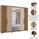 Ver imagem 4 de Guarda Roupa Casal Espelho 6p 260 Cm Araguaia Carvalho Fendi Moval
